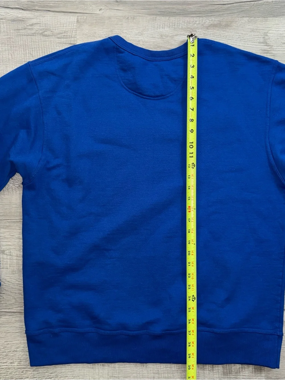 Champion Powerblend Fleece Crew Felt Script Logo Chainstitch GF88H Blue Sz XL